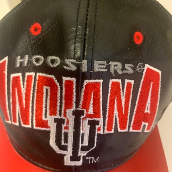 RARE men’s leather Indiana University vintage SnapBack hat - Picture 5 of 5